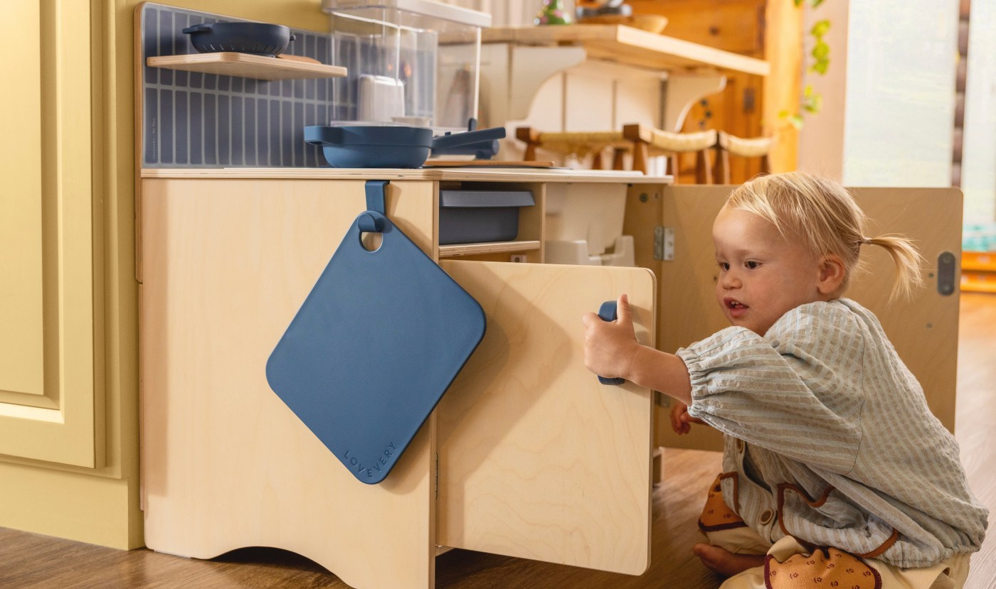 Lovevery x Our Place limited-edition kitchen in Blue Salt