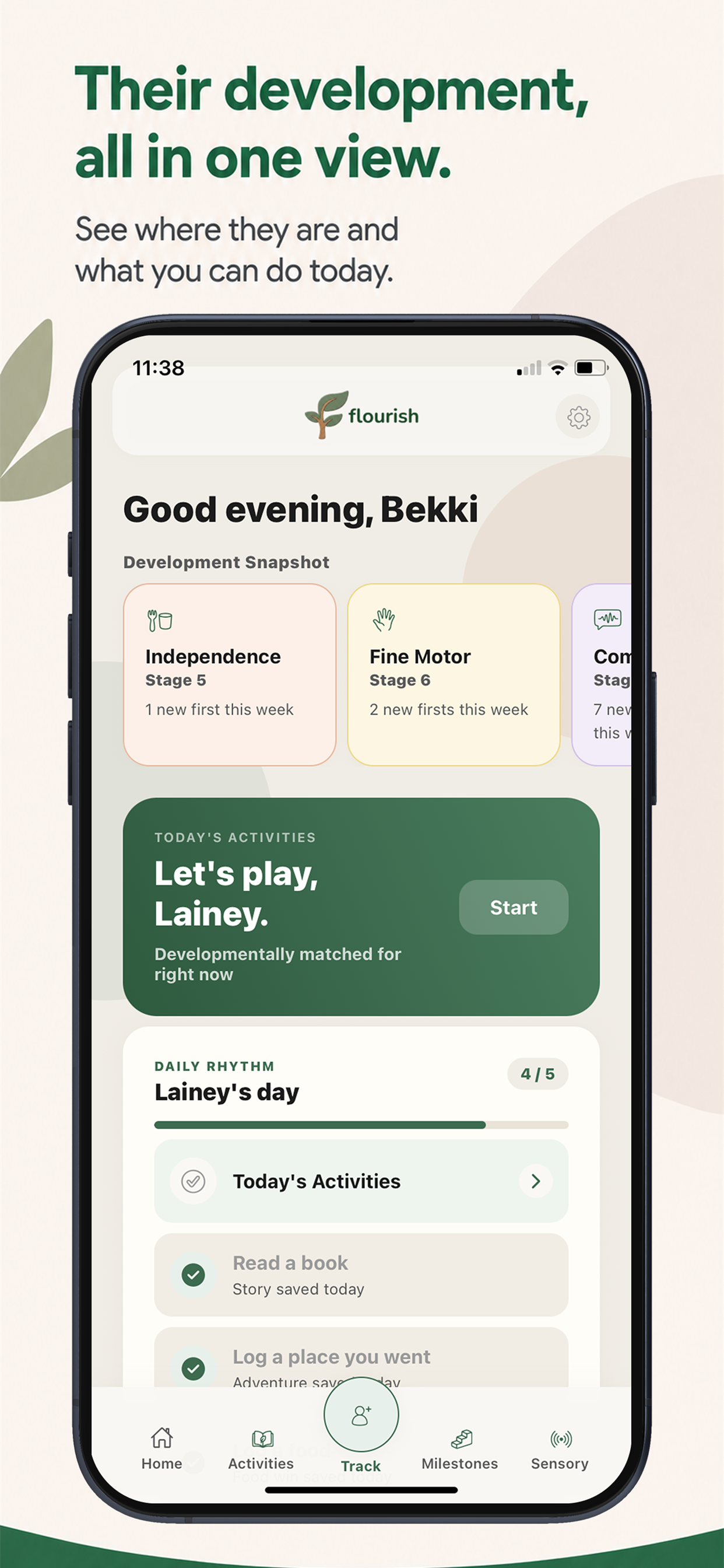 Flourish personalized development dashboard